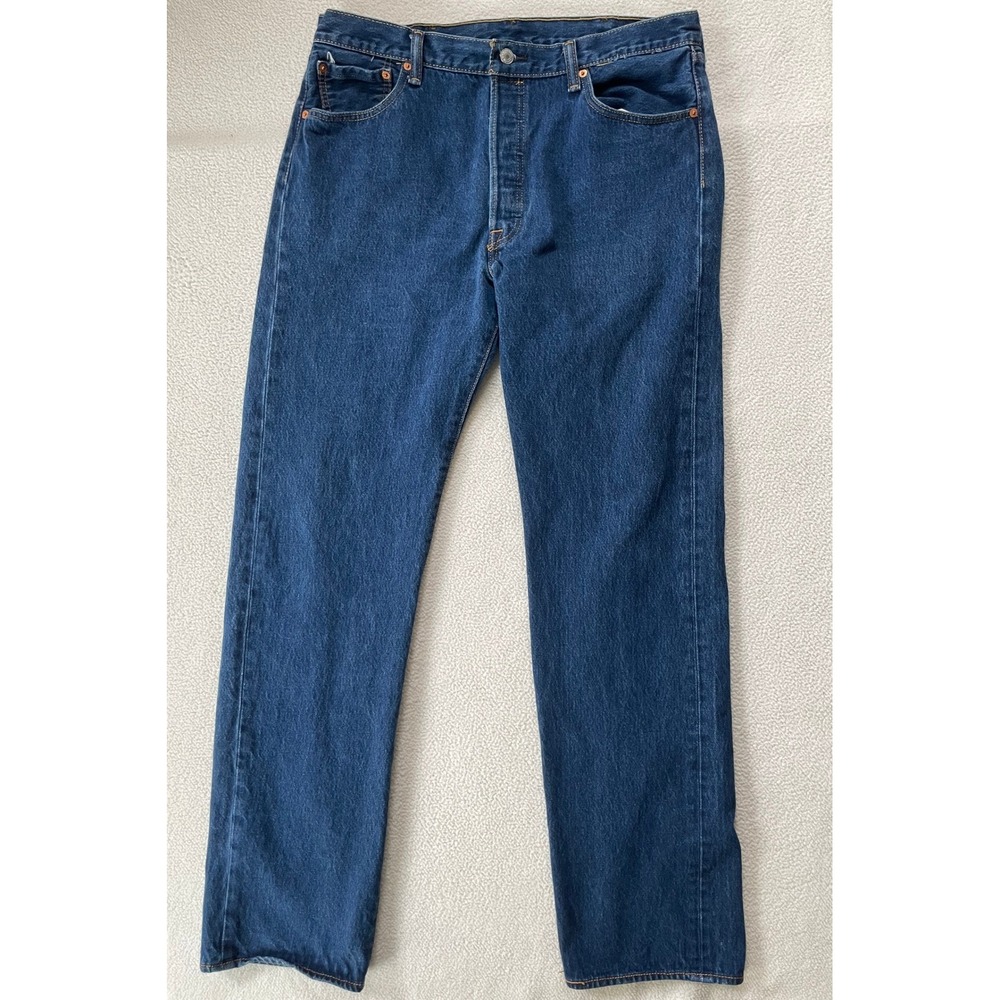 Levi's Mens 38x38 501 Original Fit Jeans Blue Straight Leg Button Fly All Cotton